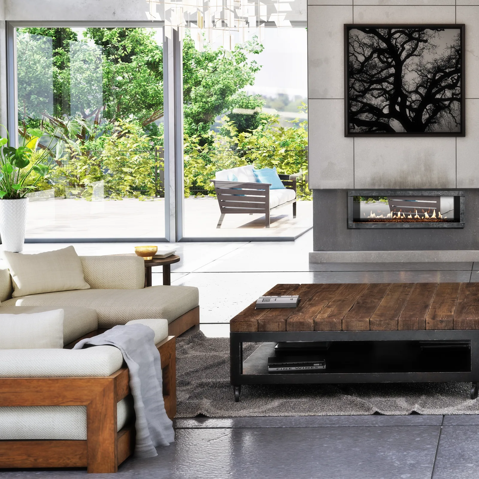 White Mountain Hearth (Empire) Boulevard Linear Multi-Sided — Boulevard Linear Multi-Sided direct-vent configuration