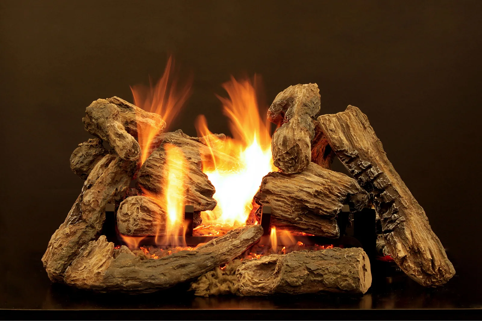 White Mountain Hearth (Empire) Elite Radiant Burner — Elite Radiant burner with Kensington Forest log set
