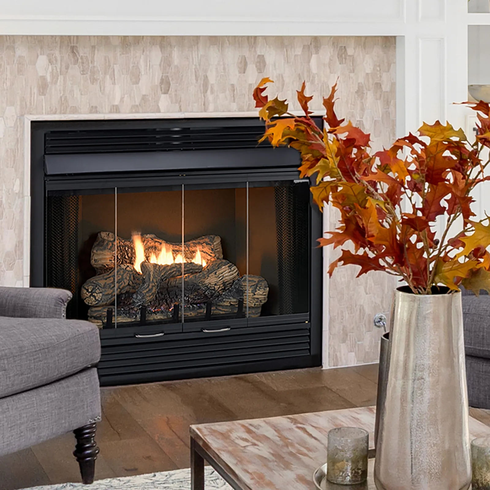 White Mountain Hearth (Empire) Keystone Deluxe — Keystone Deluxe installed fireplace