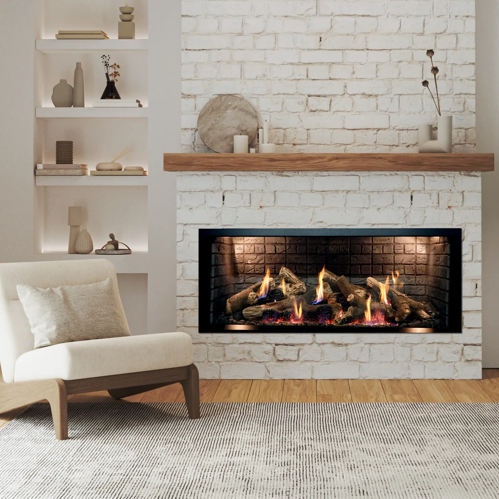 White Mountain Hearth (Empire) McKinley Linear — McKinley Linear installed fireplace