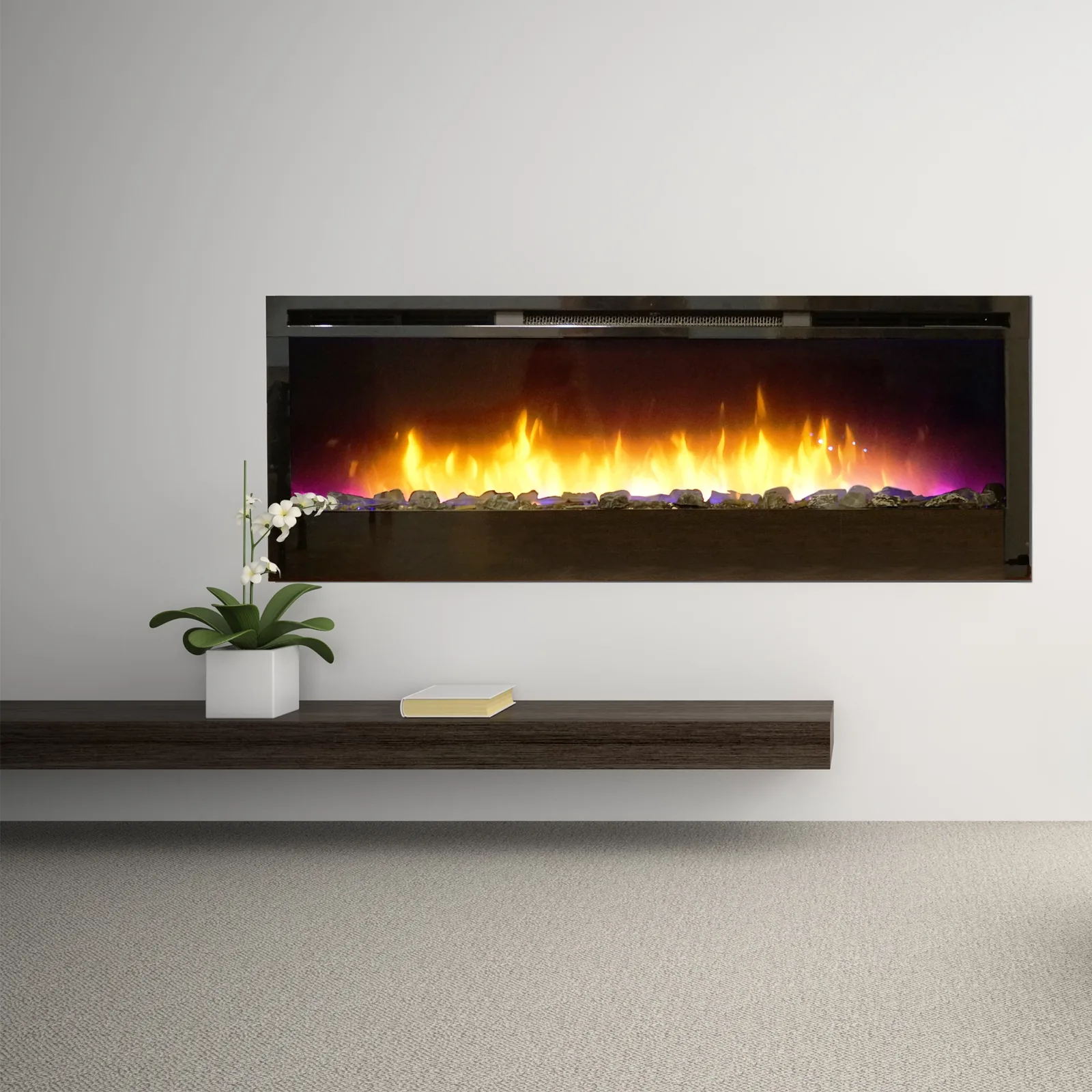 White Mountain Hearth (Empire) Nexfire Linear Electric Fireplace — Nexfire Linear 50-inch electric fireplace room view