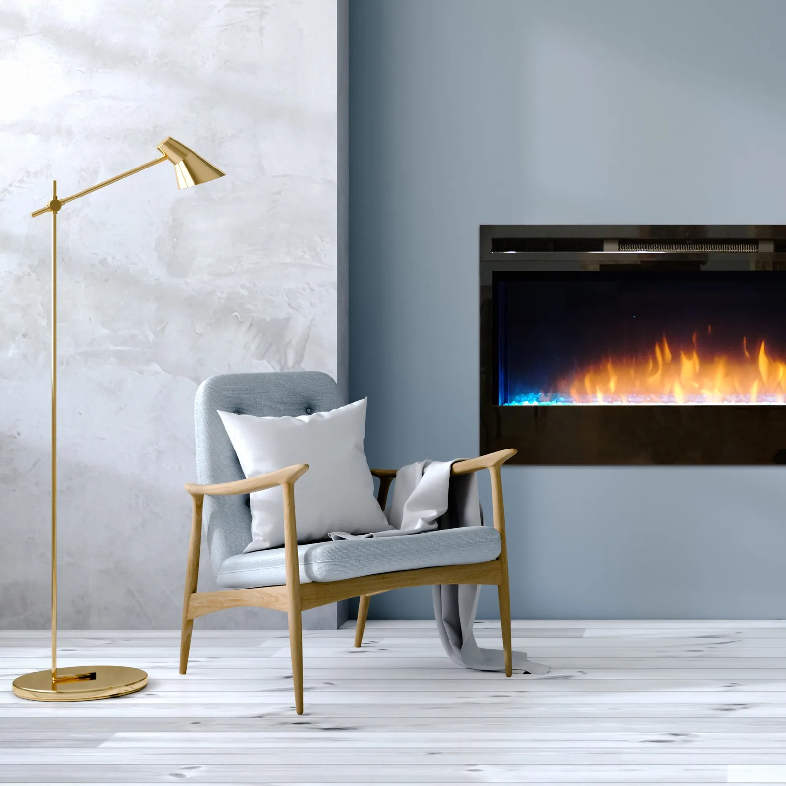 White Mountain Hearth (Empire) Nexfire Linear Electric Fireplace — Nexfire Linear 34-inch electric fireplace room view
