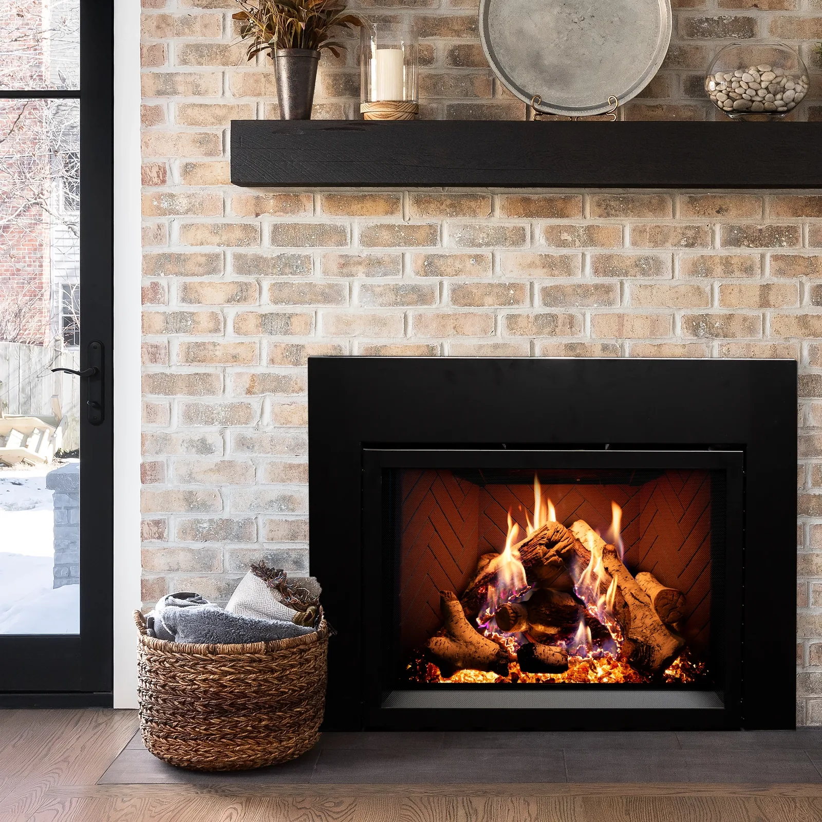 White Mountain Hearth (Empire) Rainier Premium Insert — Rainier Premium insert birch close view
