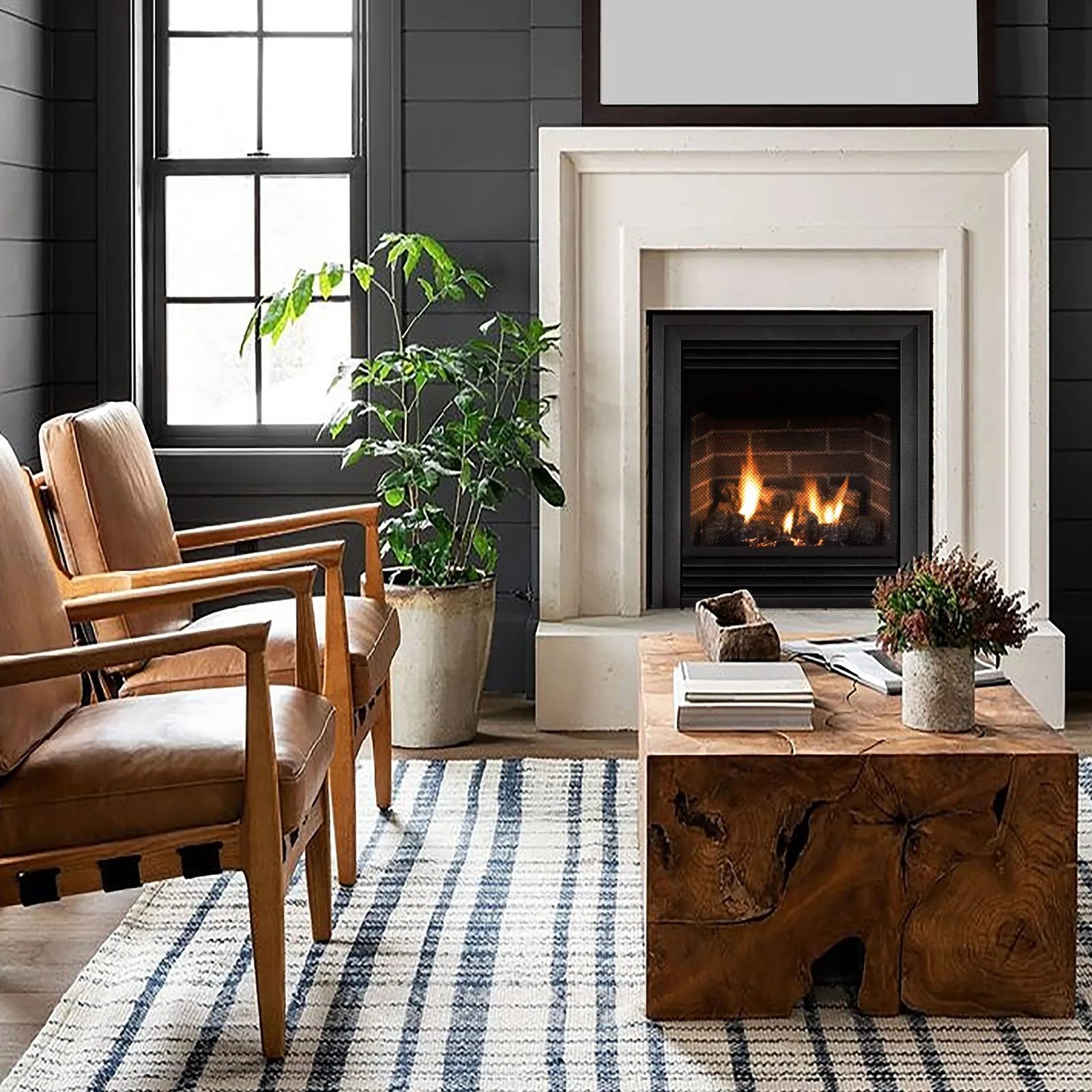 White Mountain Hearth (Empire) Vail Deluxe — Vail Deluxe with brick liner and mantel