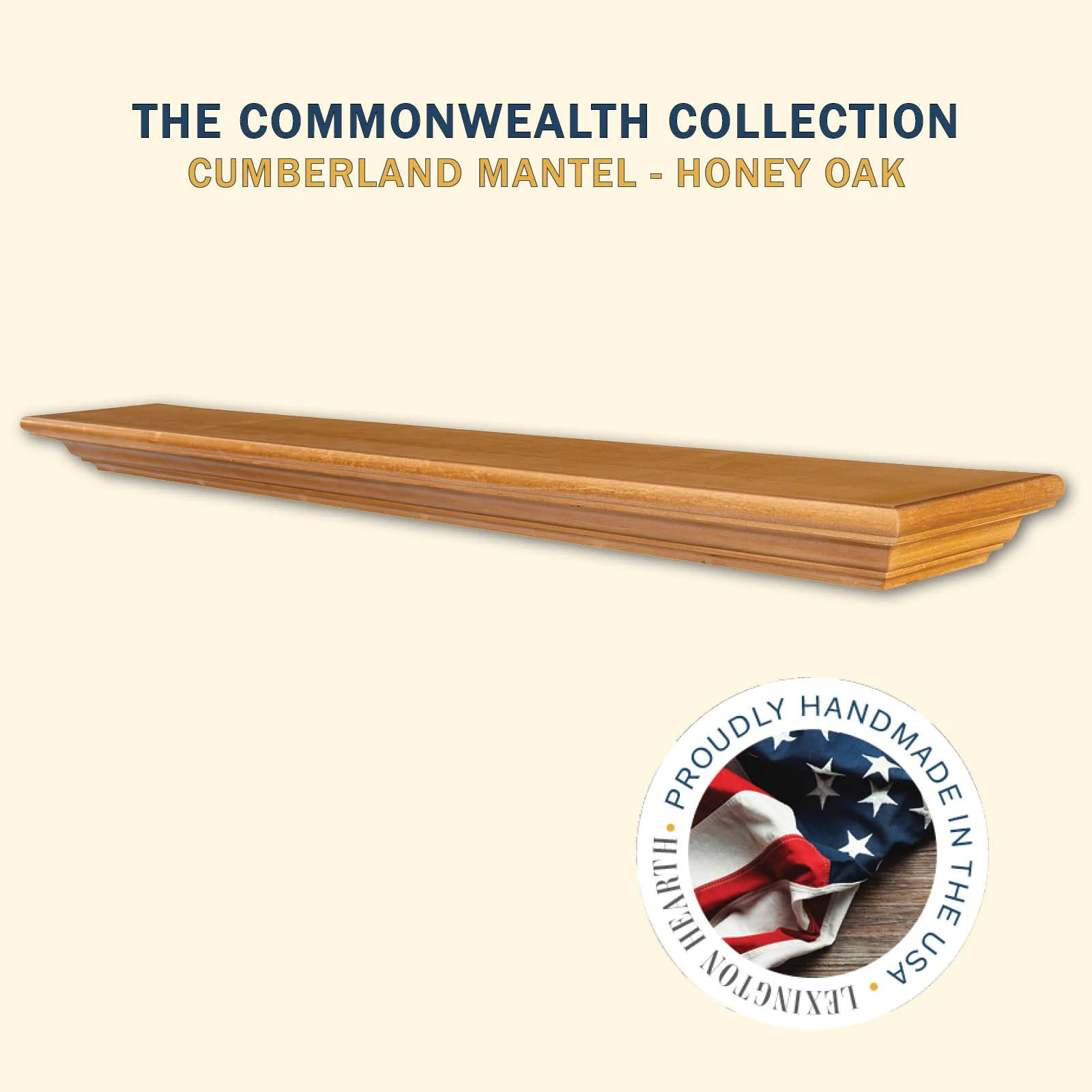 Lexington Hearth Cumberland Wood Mantel Shelf Kit — Honey Oak finish