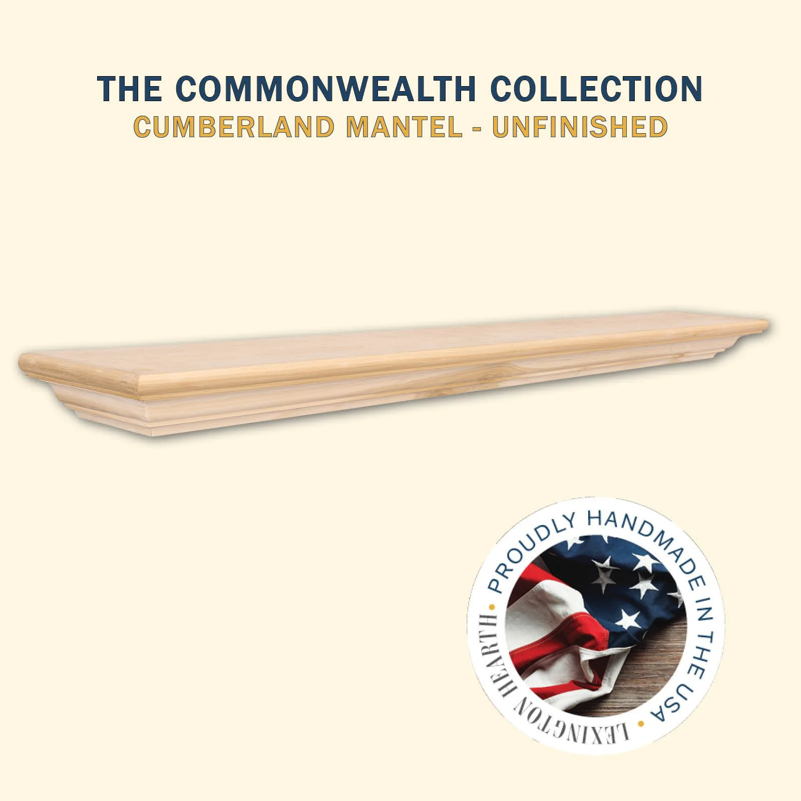 Lexington Hearth Cumberland Wood Mantel Shelf Kit — Unfinished