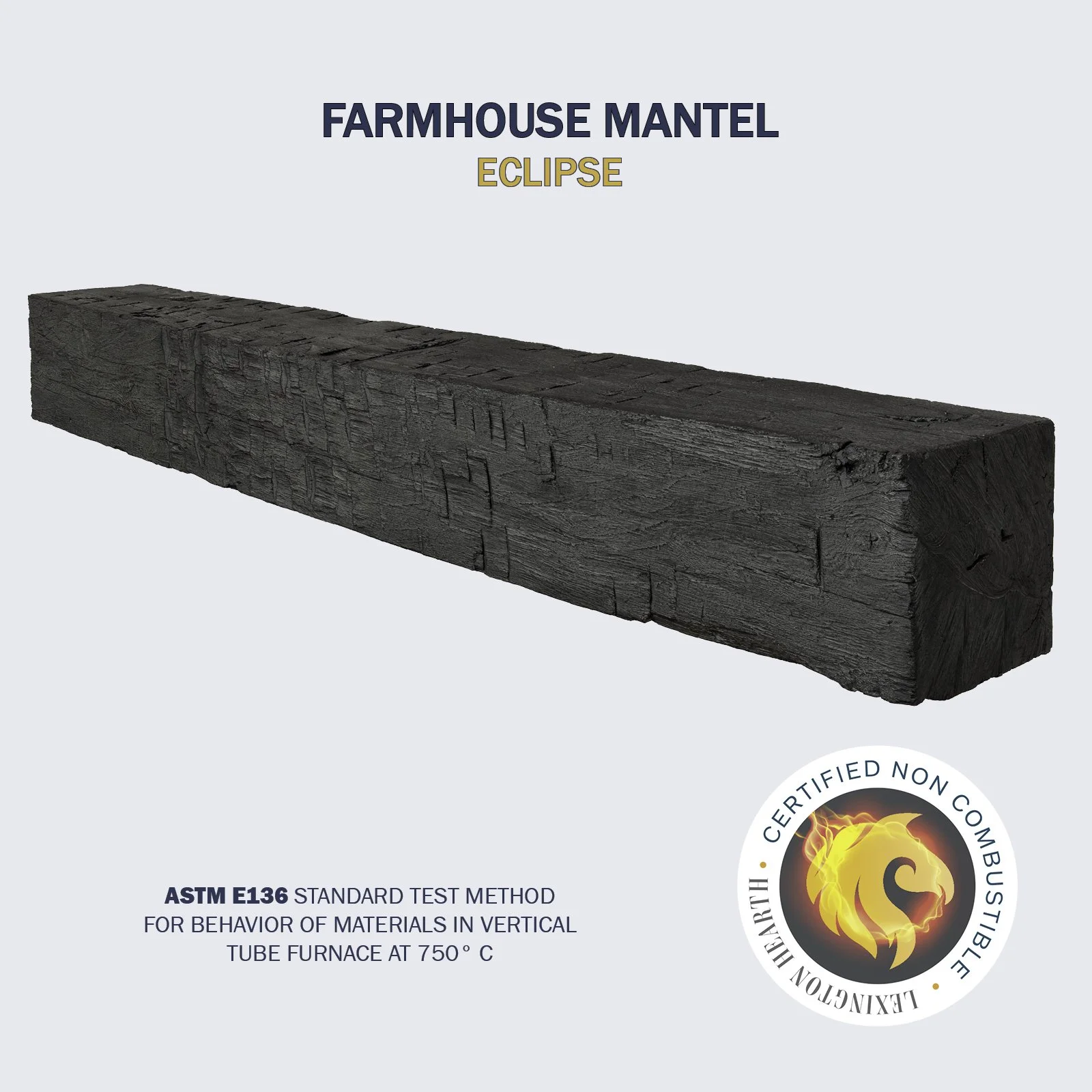 Lexington Hearth Farmhouse Non-Combustible Mantel — Eclipse finish
