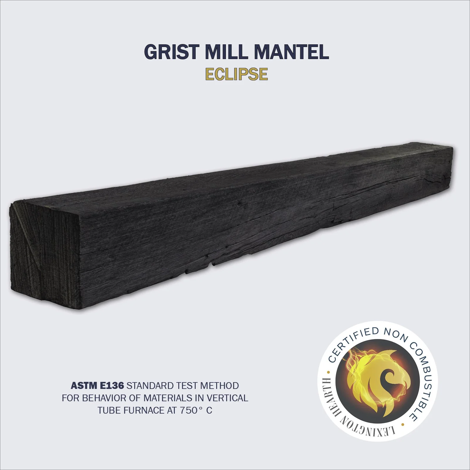 Lexington Hearth Grist Mill Non-Combustible Mantel — Eclipse finish