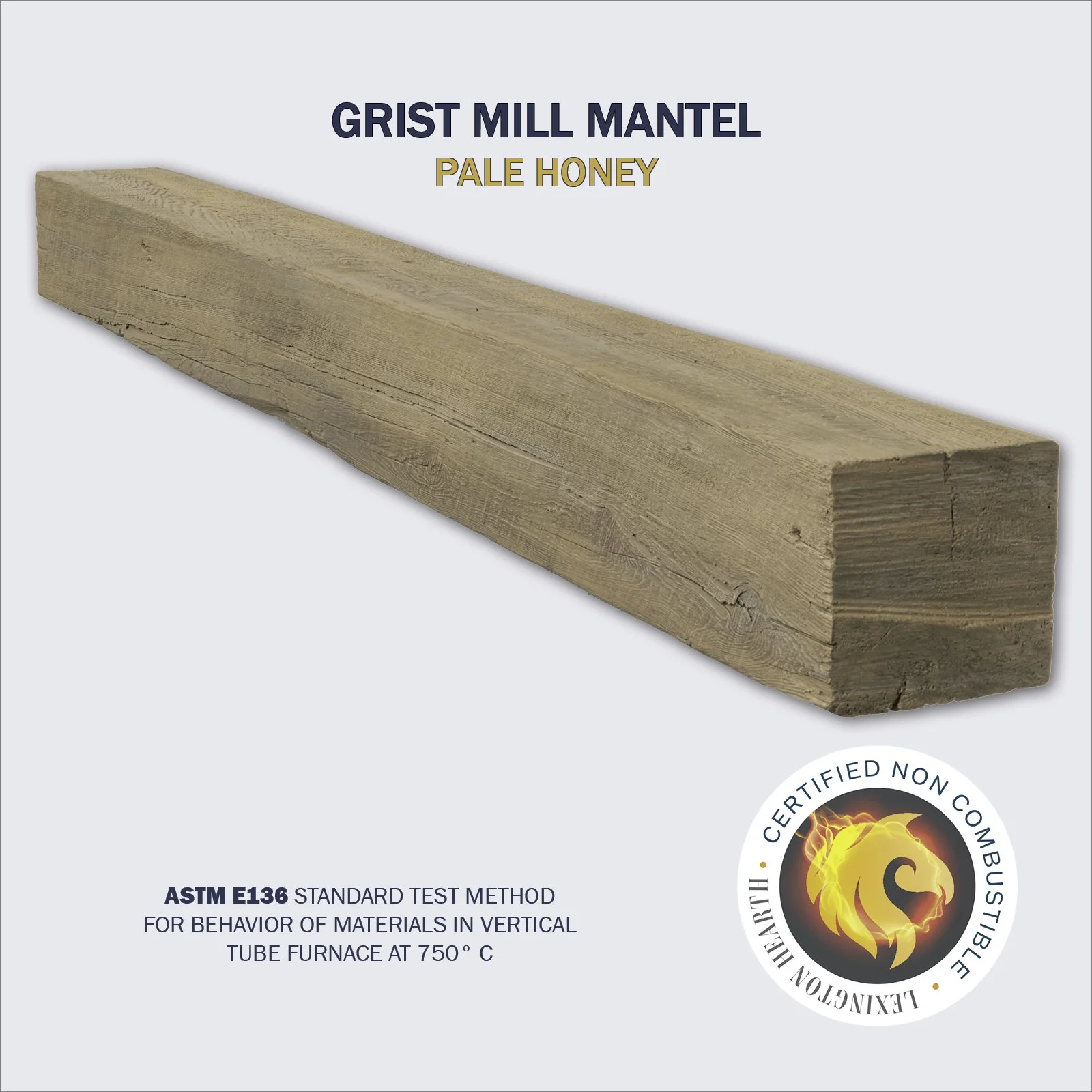 Lexington Hearth Grist Mill Non-Combustible Mantel — Pale Honey finish