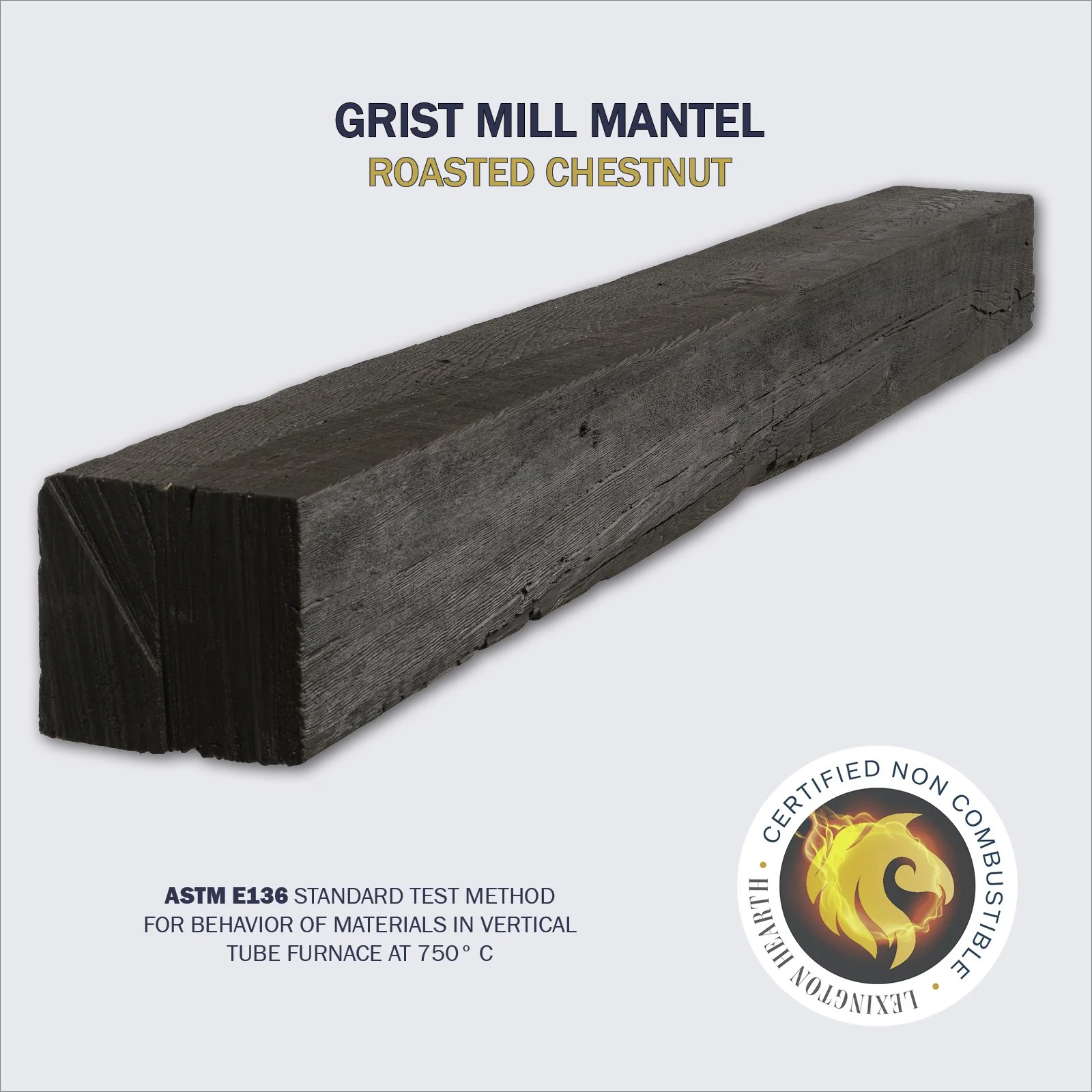 Lexington Hearth Grist Mill Non-Combustible Mantel — Roasted Chestnut finish