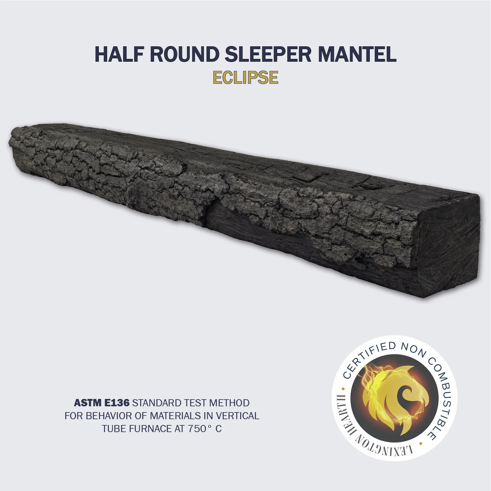 Lexington Hearth Half-Round Sleeper Non-Combustible Mantel — Eclipse finish