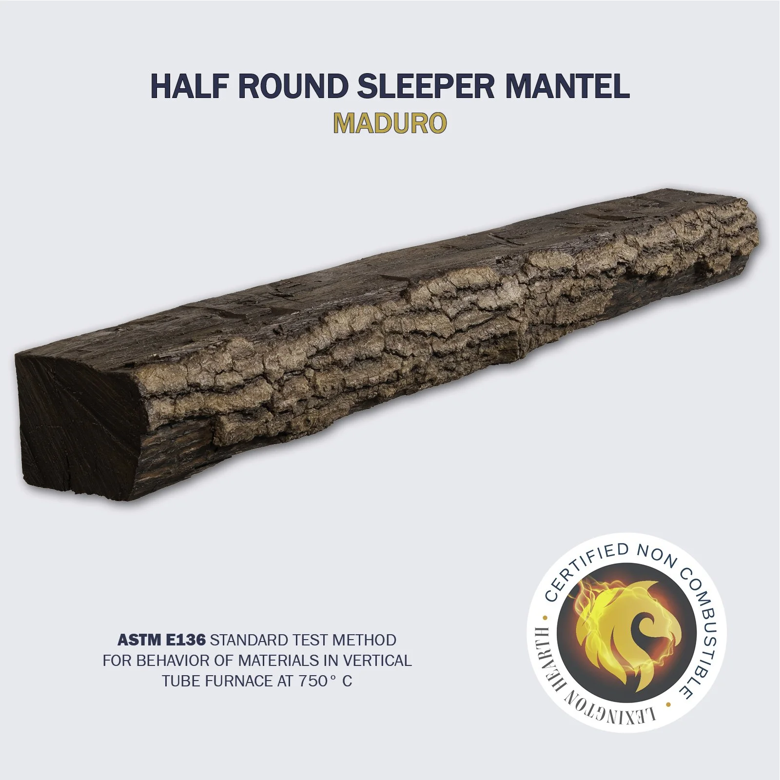 Lexington Hearth Half-Round Sleeper Non-Combustible Mantel — Maduro finish