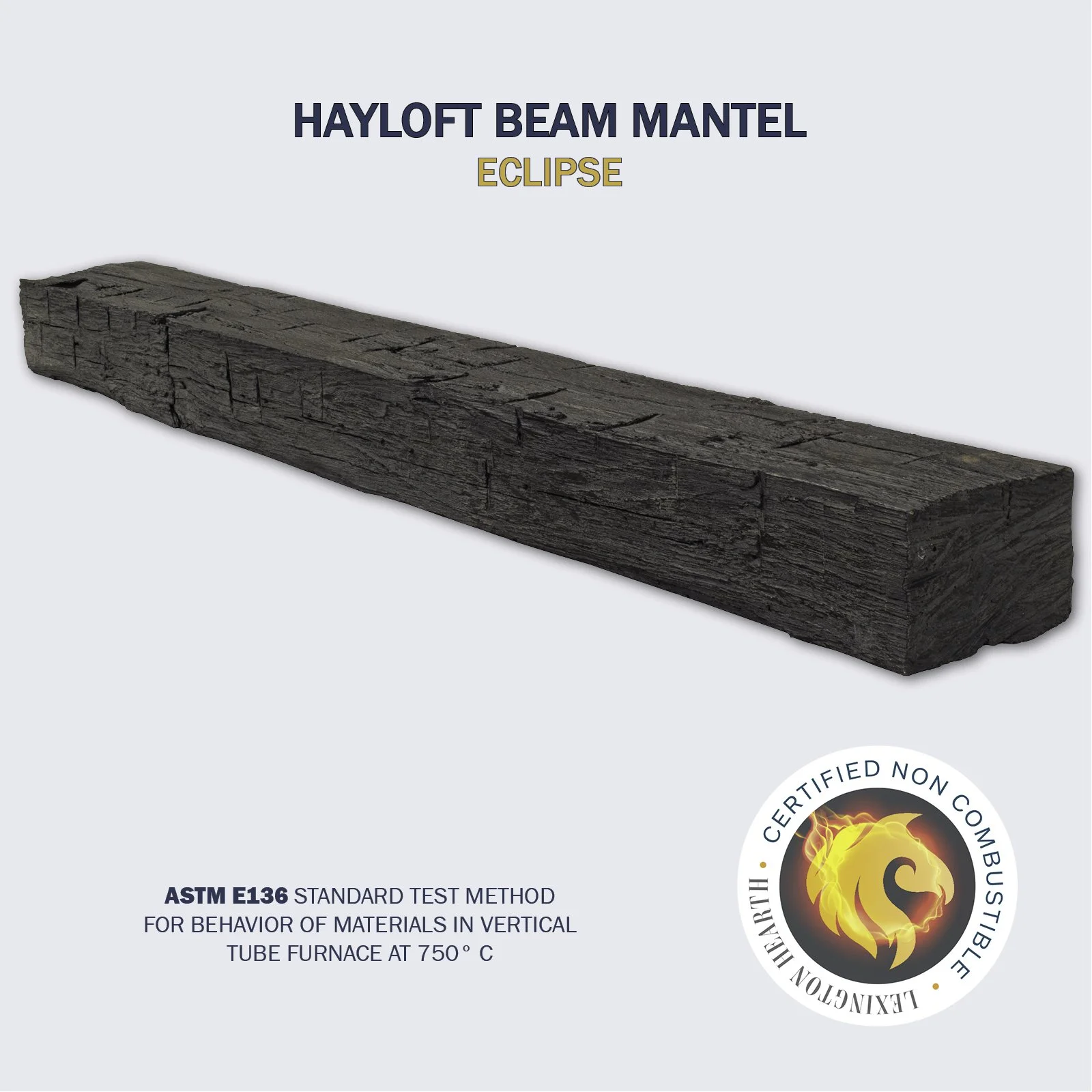 Lexington Hearth Hayloft Beam Non-Combustible Mantel — Eclipse finish