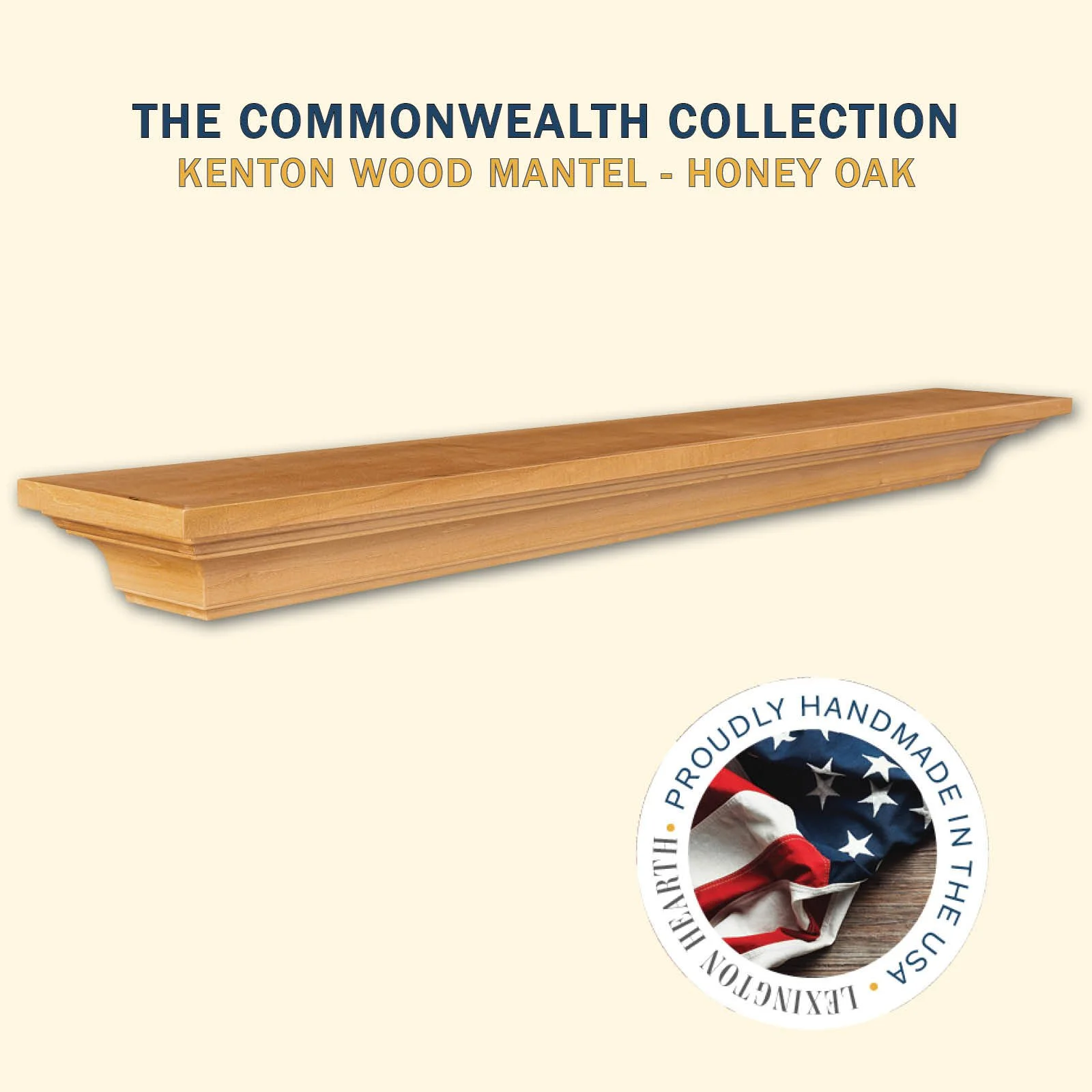 Lexington Hearth Kenton Wood Mantel Shelf Kit — Honey Oak finish