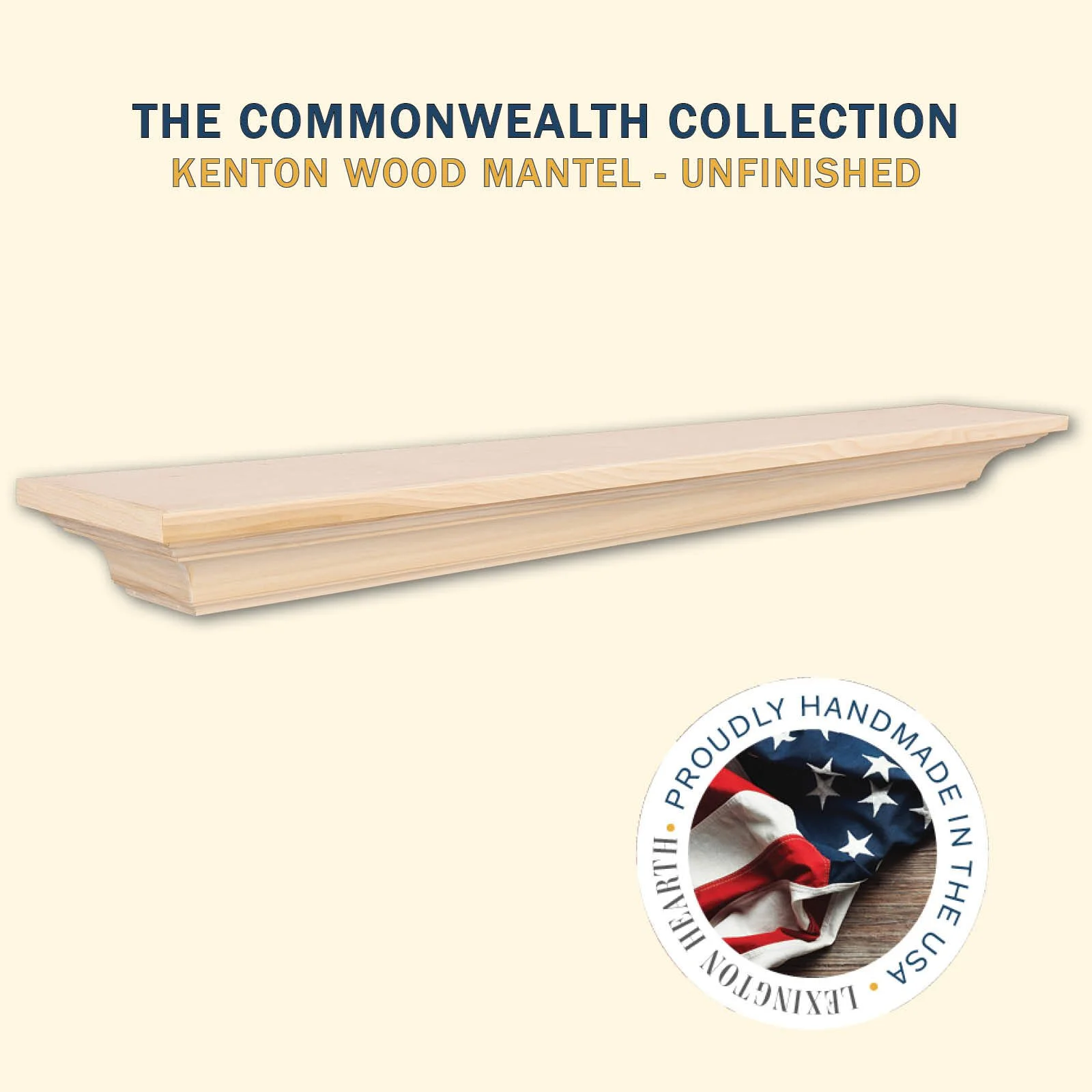 Lexington Hearth Kenton Wood Mantel Shelf Kit — Unfinished