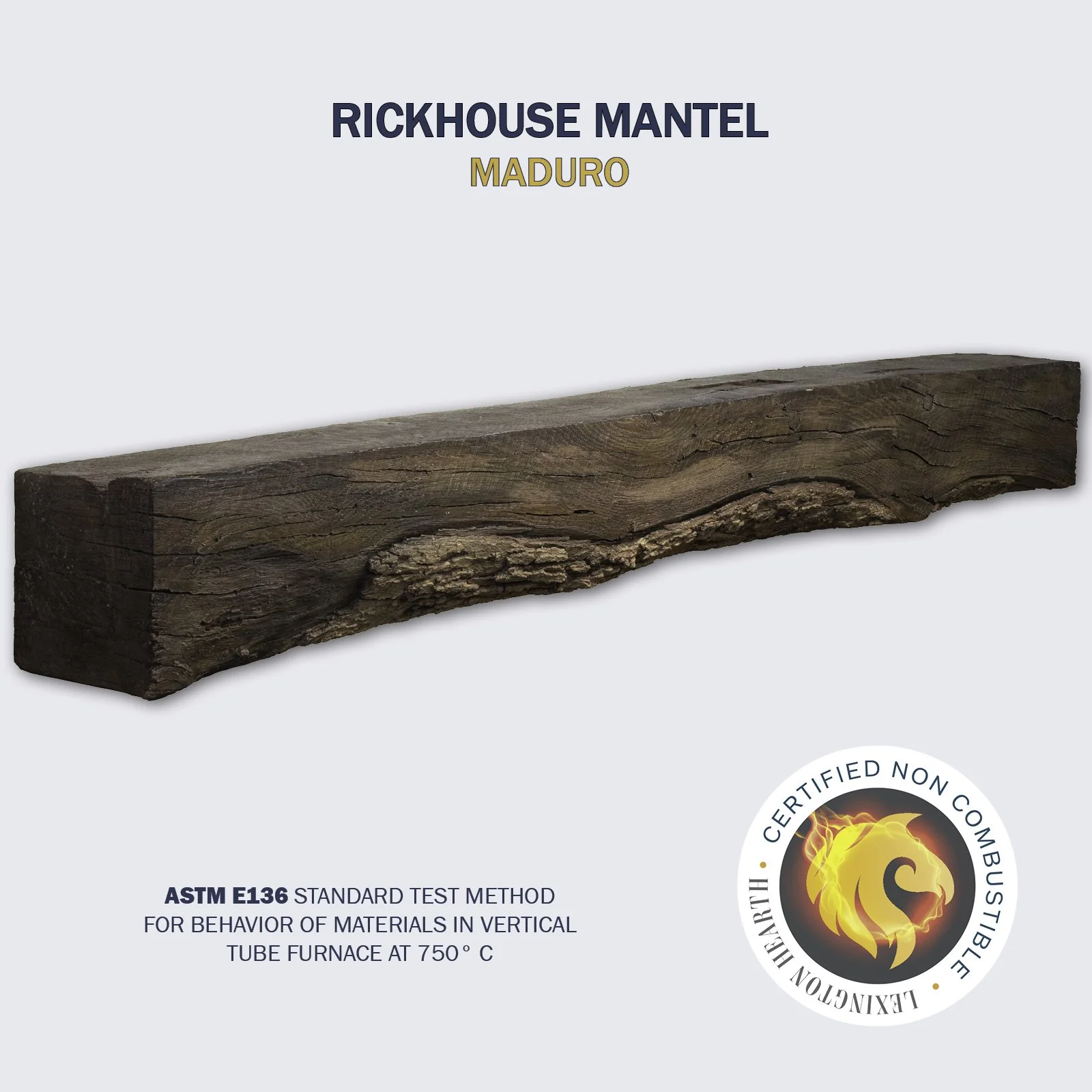 Lexington Hearth Rickhouse Non-Combustible Mantel Shelf — Maduro finish