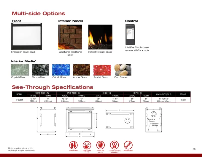Heatilator 36" See-Through Fireplace — official catalog page